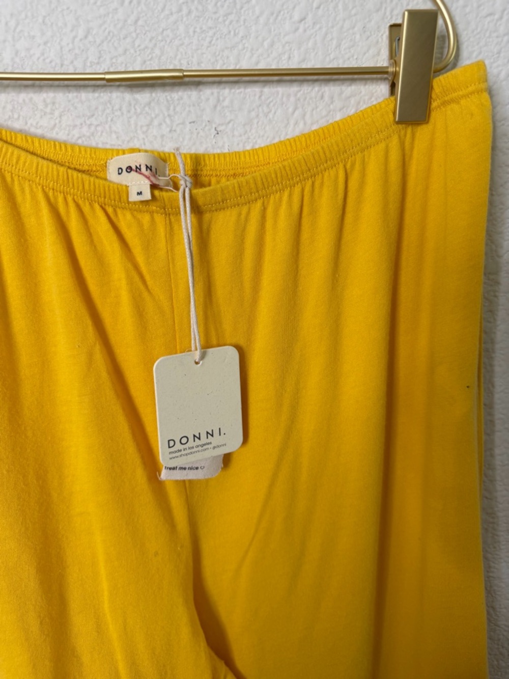 NWT Donni The Simple Jersey Pant Hemp Cotton Mustard Yellow Womens Size M - Picture 3 of 6